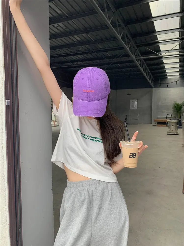 2025 Summer Women Loose Printed T-Shirt White Exposed Midriff — feature 5