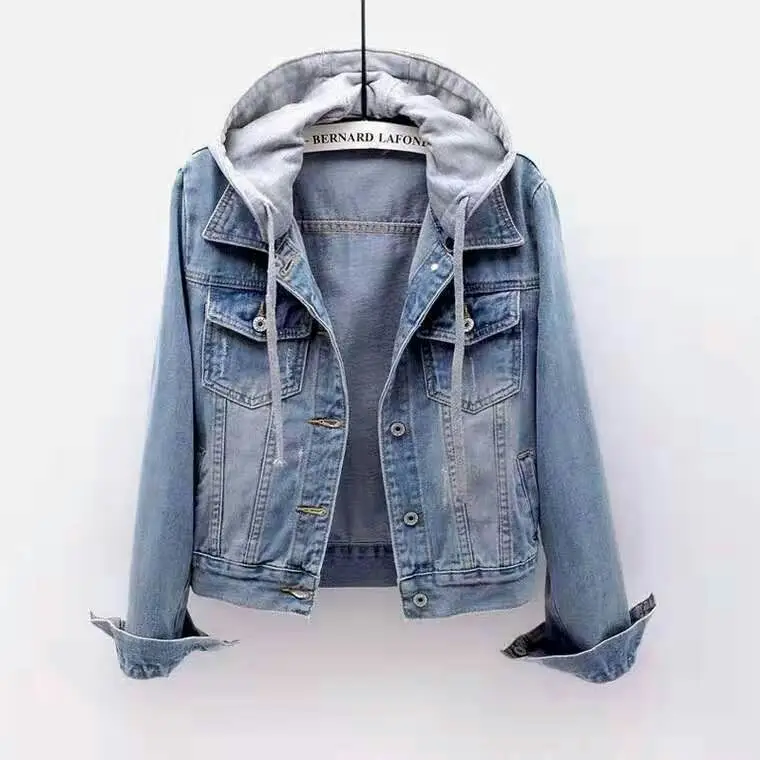 Women Denim Short Jacket with Fringe Trim 2025 Spring — feature 11