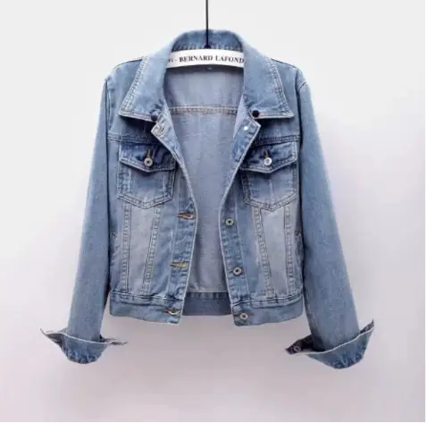 Women Denim Short Jacket with Fringe Trim 2025 Spring - Image 4