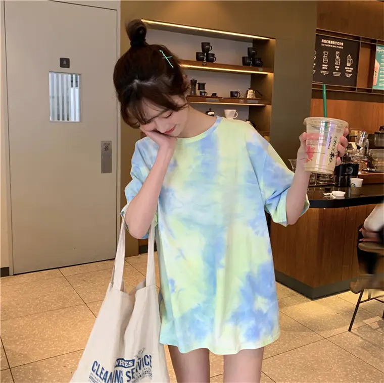 2021 Korean Style Tie-Dye T-Shirt Top Bottoming Set — feature 33