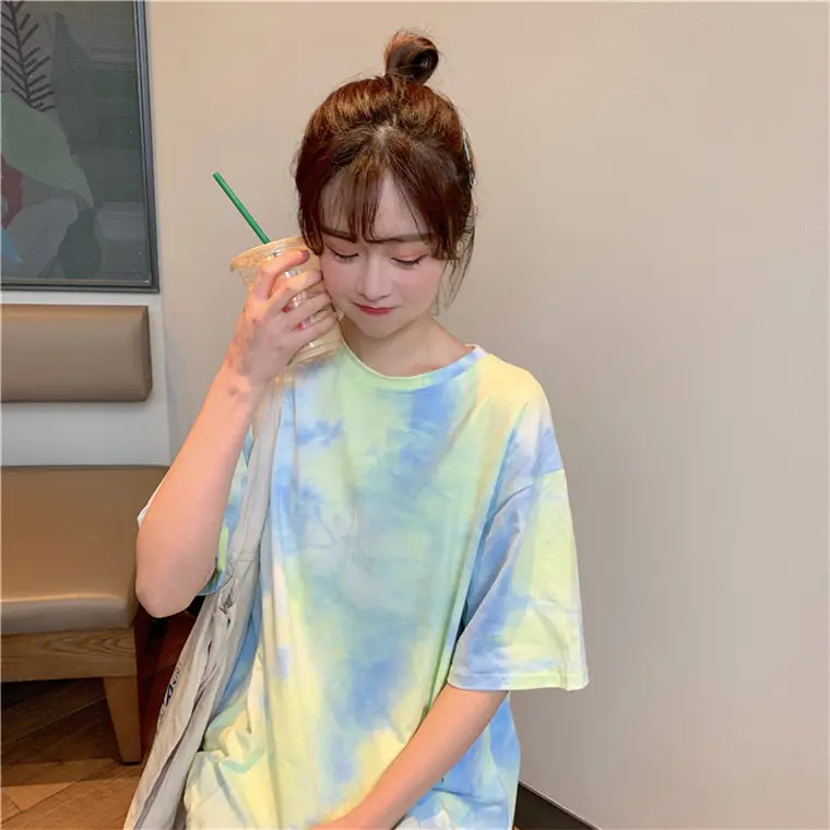 2021 Korean Style Tie-Dye T-Shirt Top Bottoming Set — feature 35