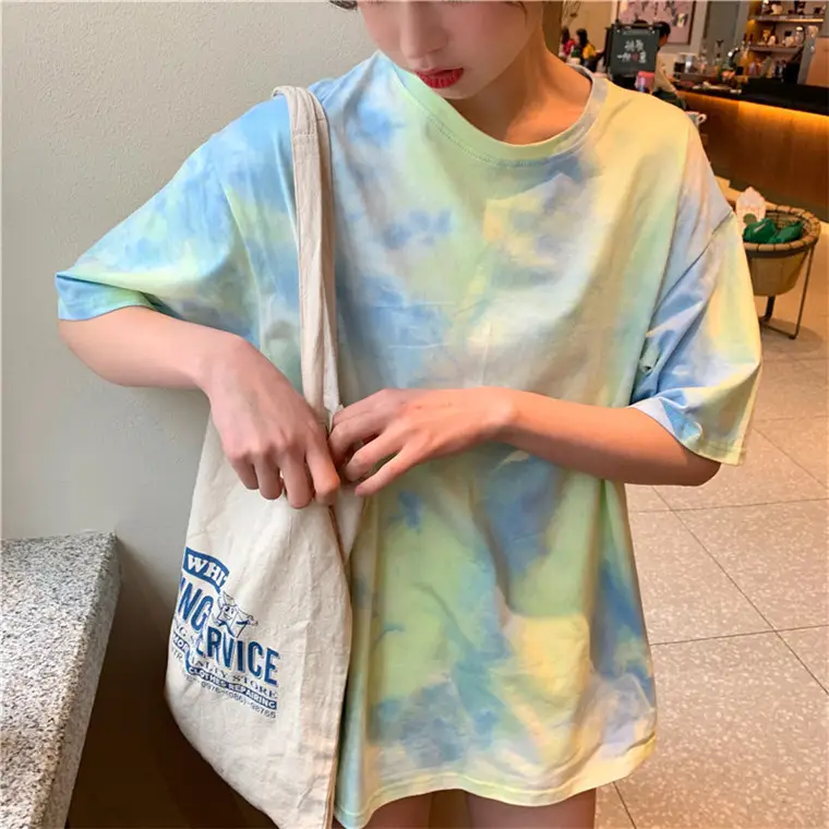 2021 Korean Style Tie-Dye T-Shirt Top Bottoming Set — feature 36