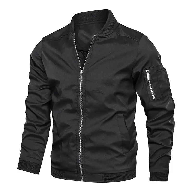 Men's Black Oversized Baseball Jacket Spring Autumn Loose Fit — feature 6