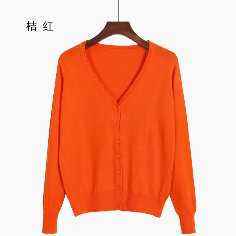 Women's V-Neck Knit Cardigan Long Sleeve Small - Image 10