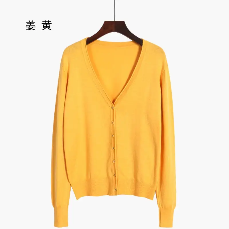 Women's V-Neck Knit Cardigan Long Sleeve Small - Image 13