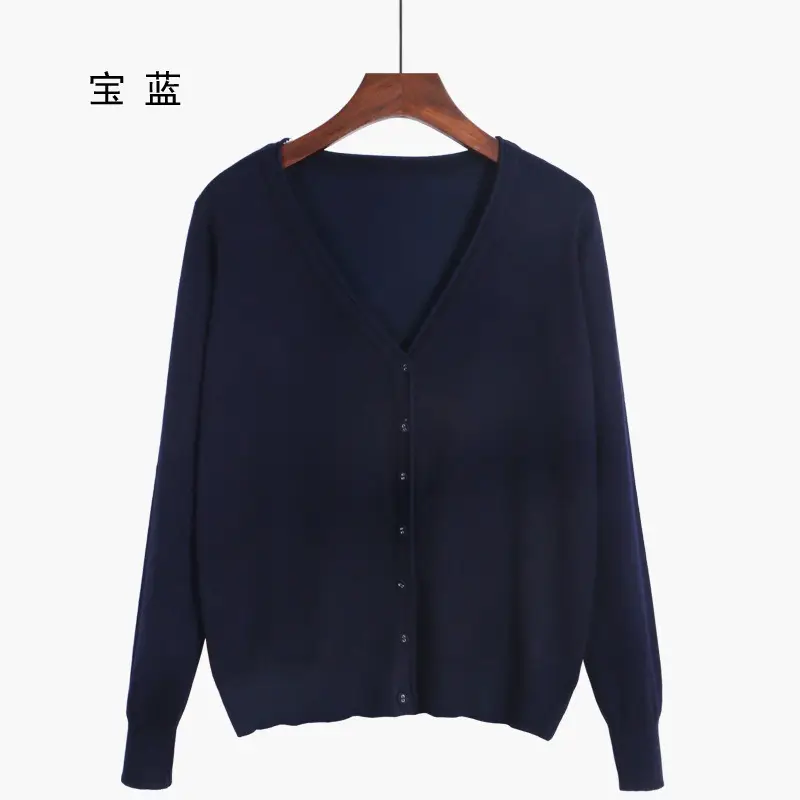 Women's V-Neck Knit Cardigan Long Sleeve Small - Image 19
