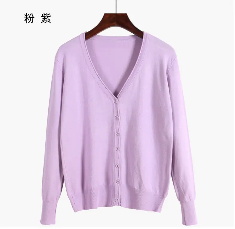 Women's V-Neck Knit Cardigan Long Sleeve Small - Image 20