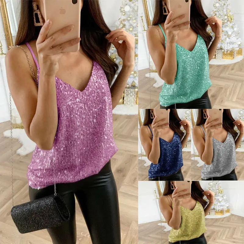 2025 V Neck Bronzed Top for Women Casual Sexy Vest — feature 20