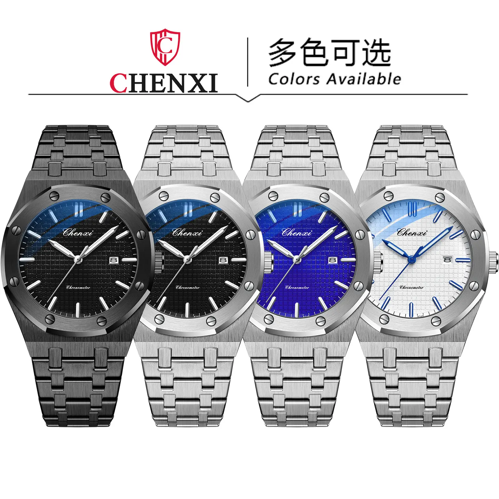 Men's Black Steel Watch with Luminous Dial - Image 10