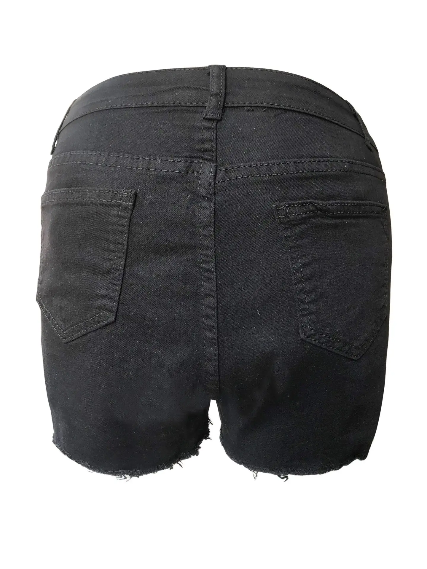 Ripped High Elastic Denim Shorts for Women — feature 14