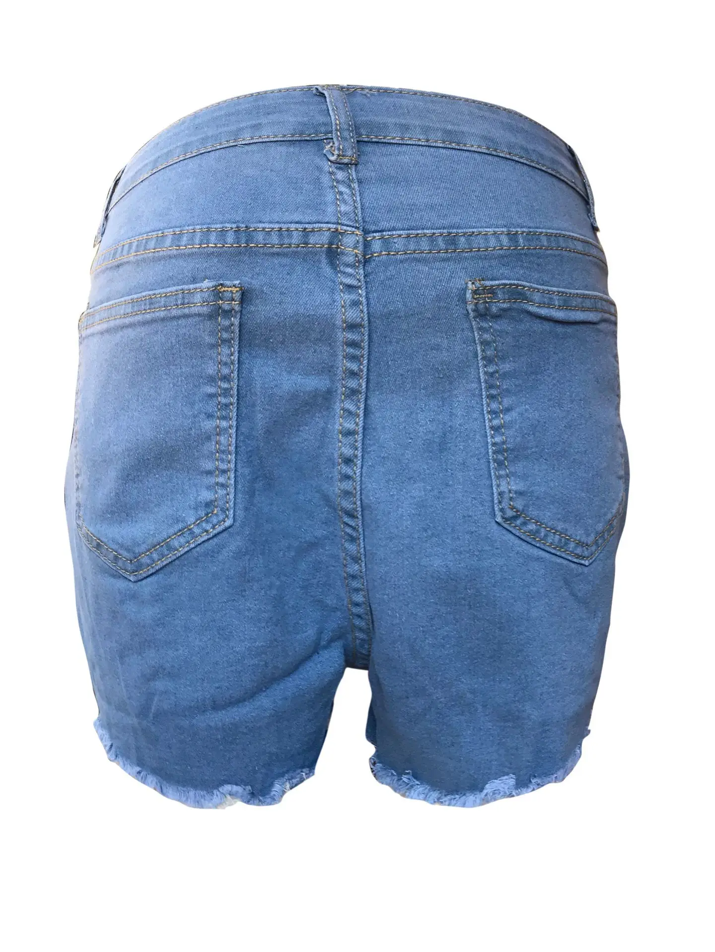 Ripped High Elastic Denim Shorts for Women — feature 17