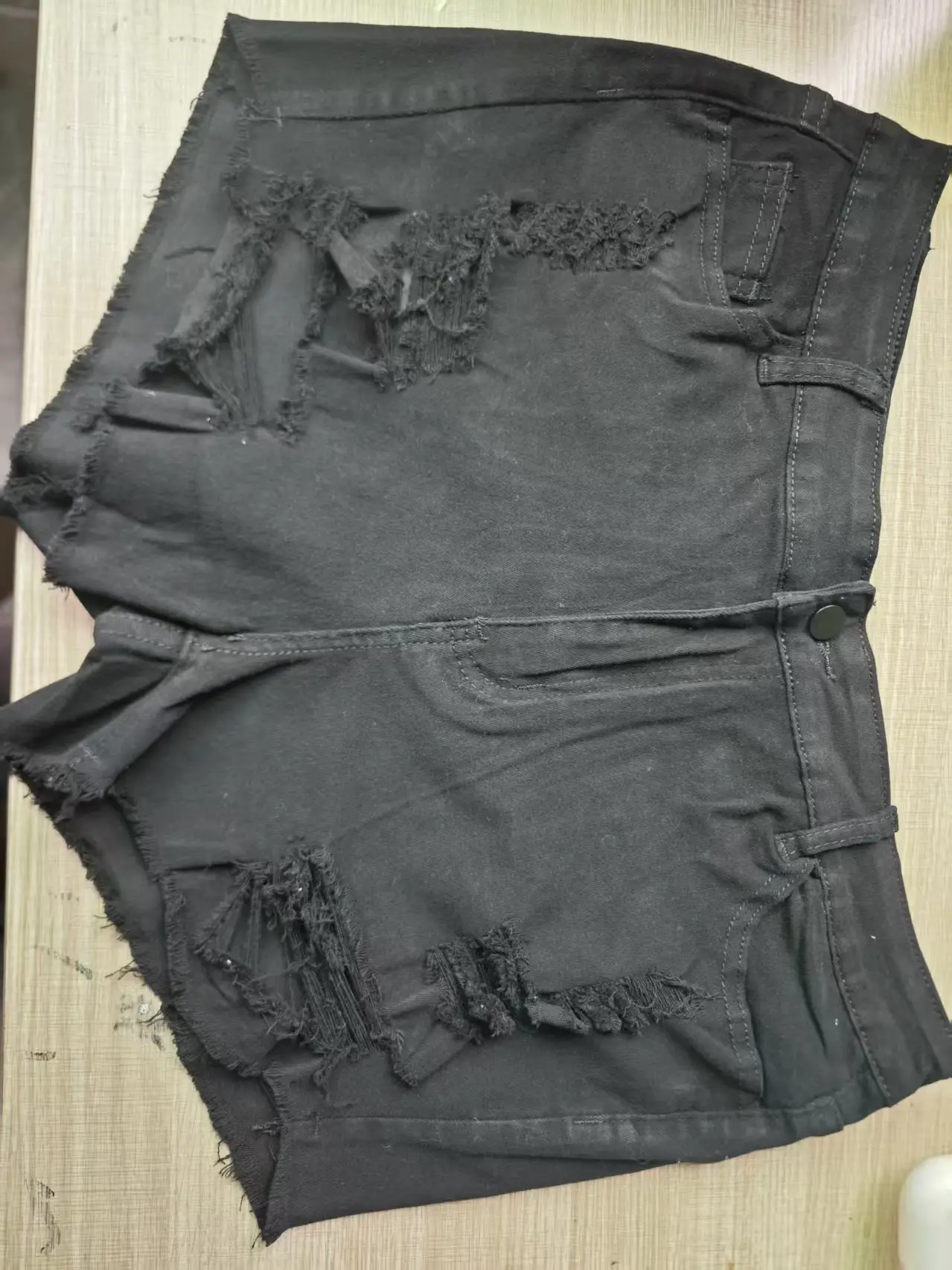 Ripped High Elastic Denim Shorts for Women — feature 3