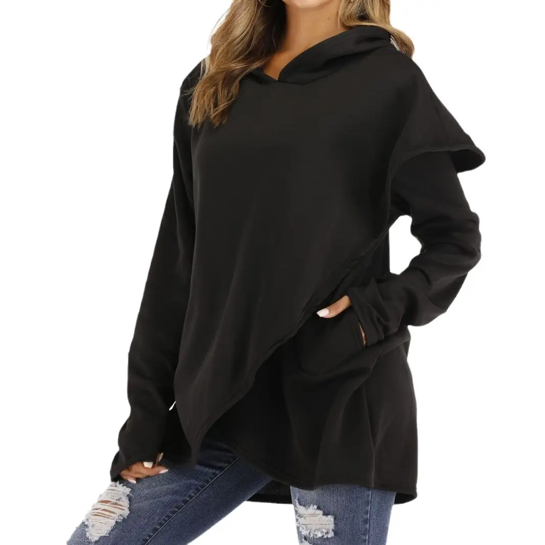 Women's Long Sleeve Hoodie Black 2023