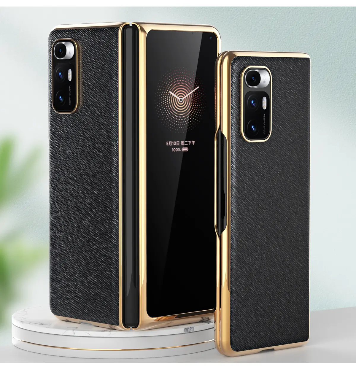 Xiaomi Mix Fold Phone Case Black Gold Flip Cover — feature 14