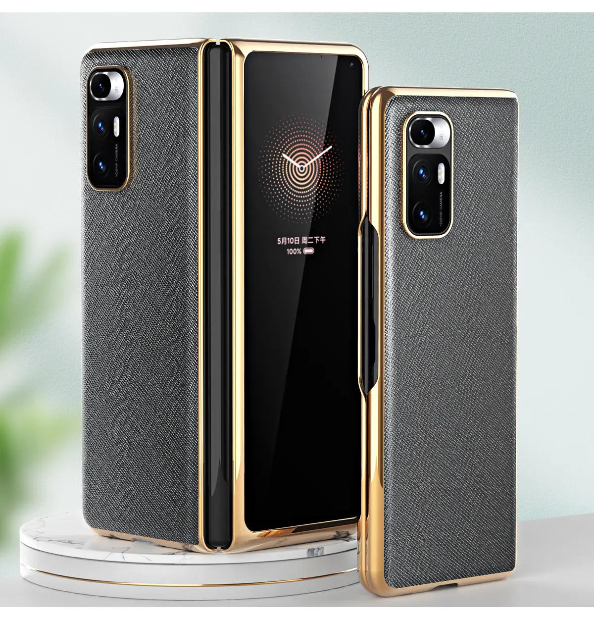 Xiaomi Mix Fold Phone Case Black Gold Flip Cover — feature 15