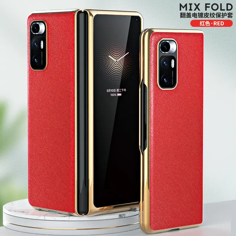 Xiaomi Mix Fold Phone Case Black Gold Flip Cover - Image 2