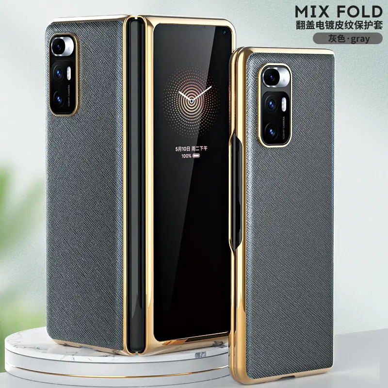 Xiaomi Mix Fold Phone Case Black Gold Flip Cover - Image 3