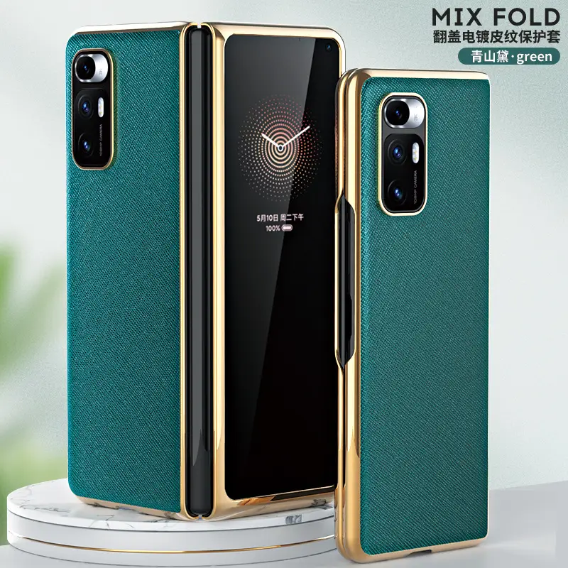 Xiaomi Mix Fold Phone Case Black Gold Flip Cover - Image 5