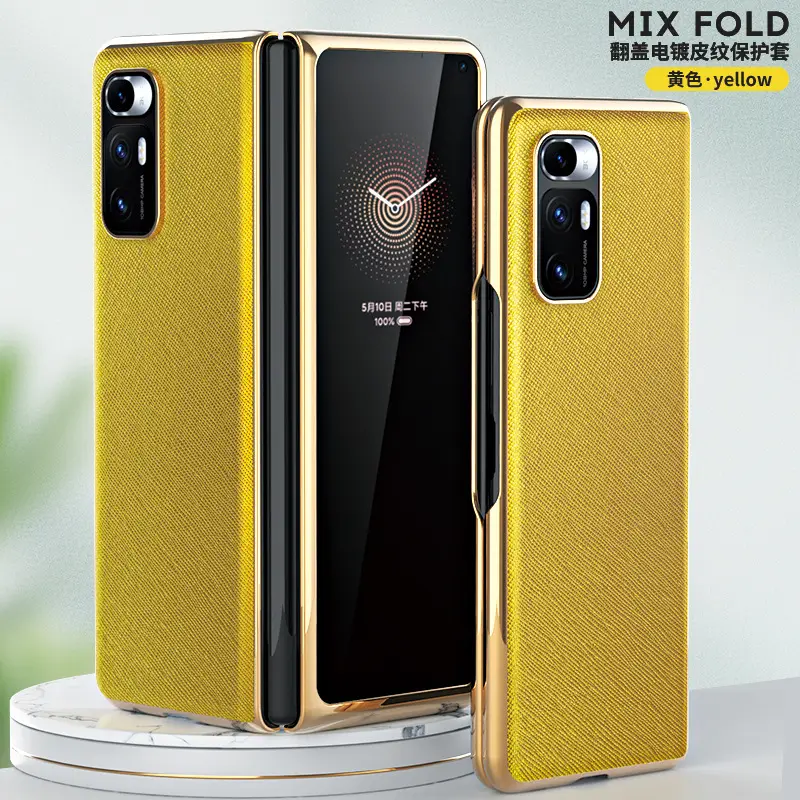 Xiaomi Mix Fold Phone Case Black Gold Flip Cover - Image 6