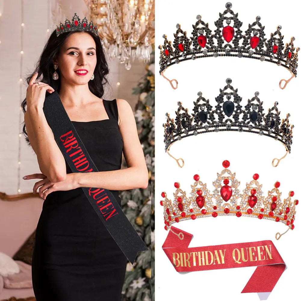 Noble Black Gemstone Sparkling Diamond Bridal Headdress - Image 30