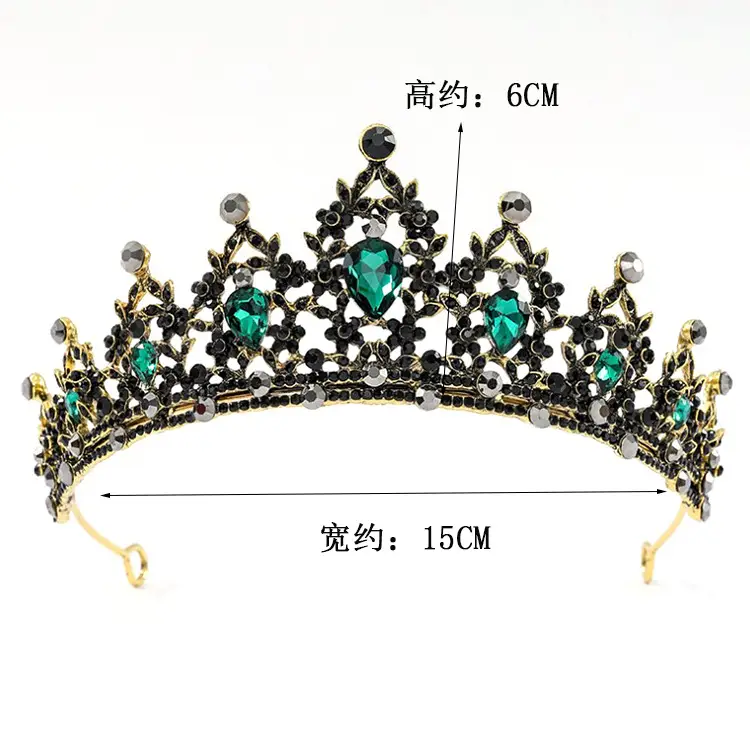 Noble Black Gemstone Sparkling Diamond Bridal Headdress — feature 4