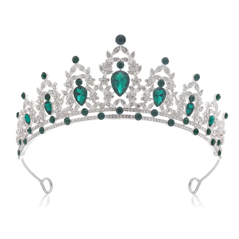 Noble Black Gemstone Sparkling Diamond Bridal Headdress - Image 20