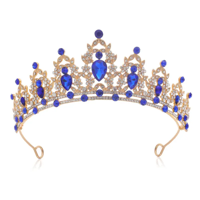 Noble Black Gemstone Sparkling Diamond Bridal Headdress - Image 21