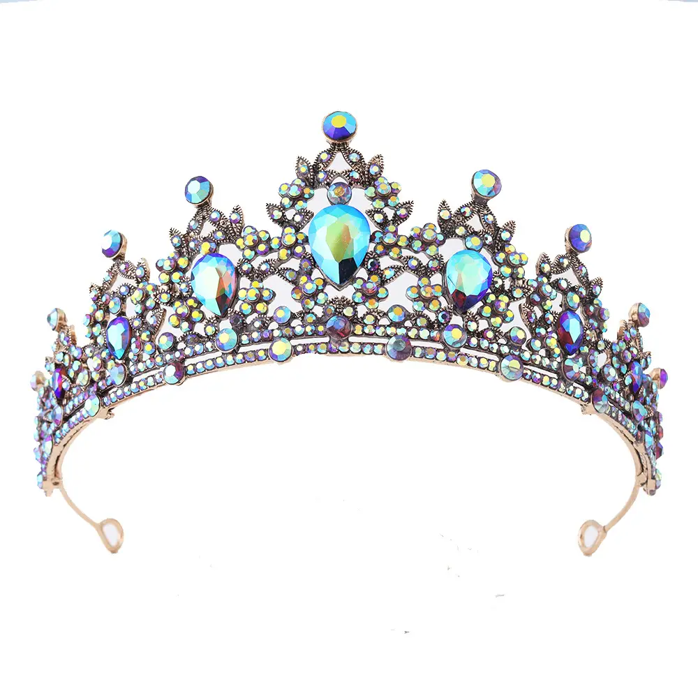 Noble Black Gemstone Sparkling Diamond Bridal Headdress - Image 25