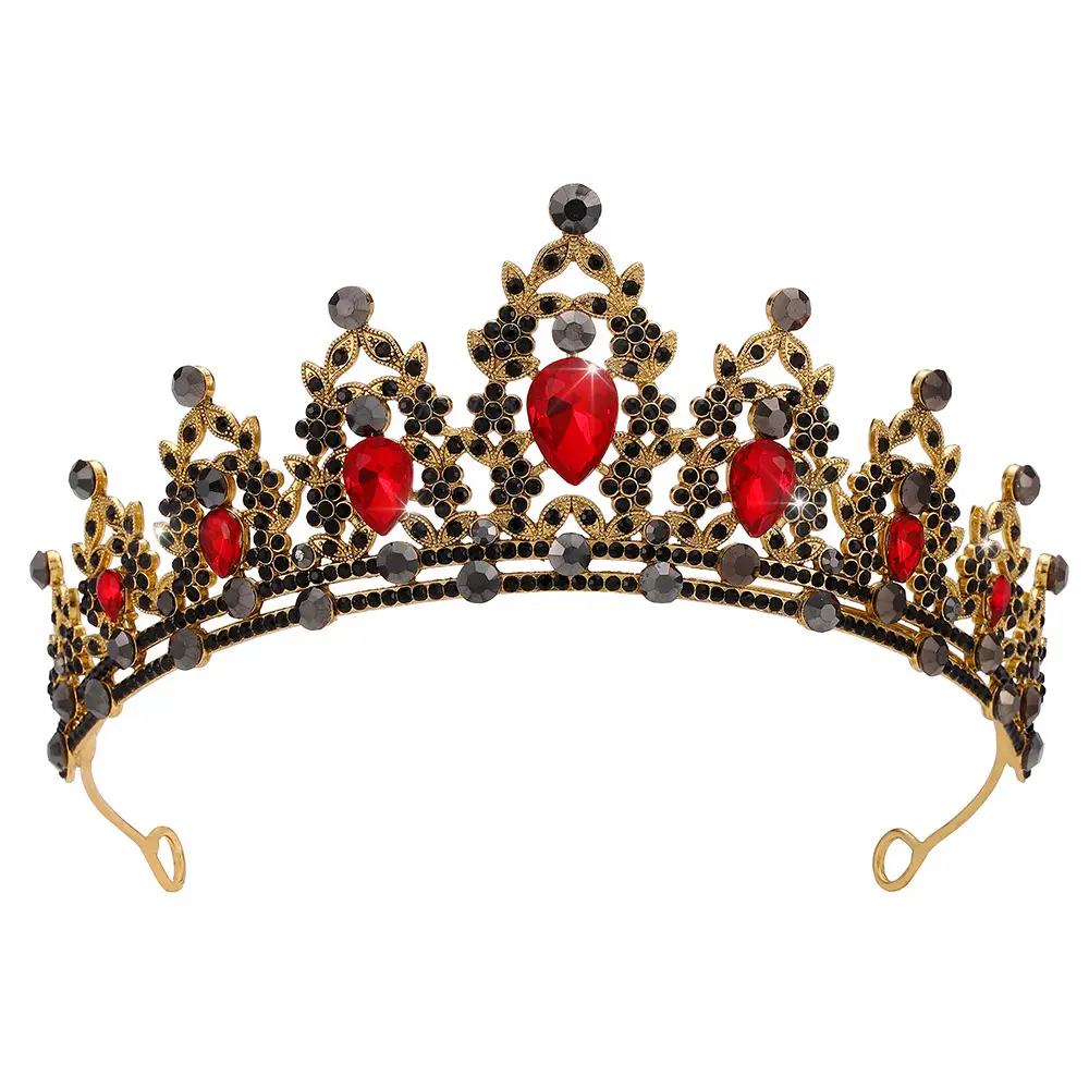 Noble Black Gemstone Sparkling Diamond Bridal Headdress - Image 26