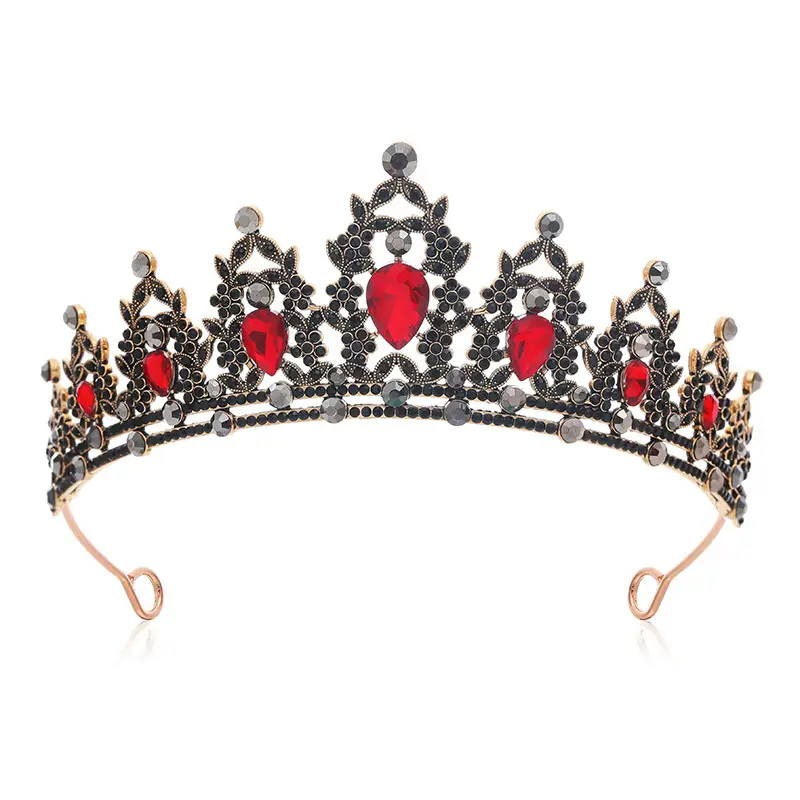 Noble Black Gemstone Sparkling Diamond Bridal Headdress - Image 3