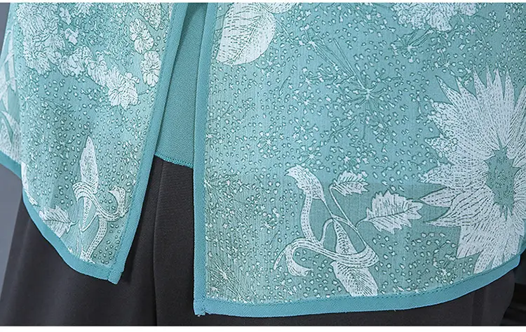 Women Chiffon Printed Shirt Mint Green Loose Fit 2021 — feature 23