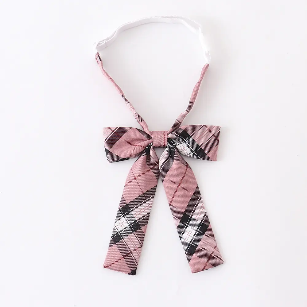 Plaid High Waist Pleated Skirt Pink Black - Image 4