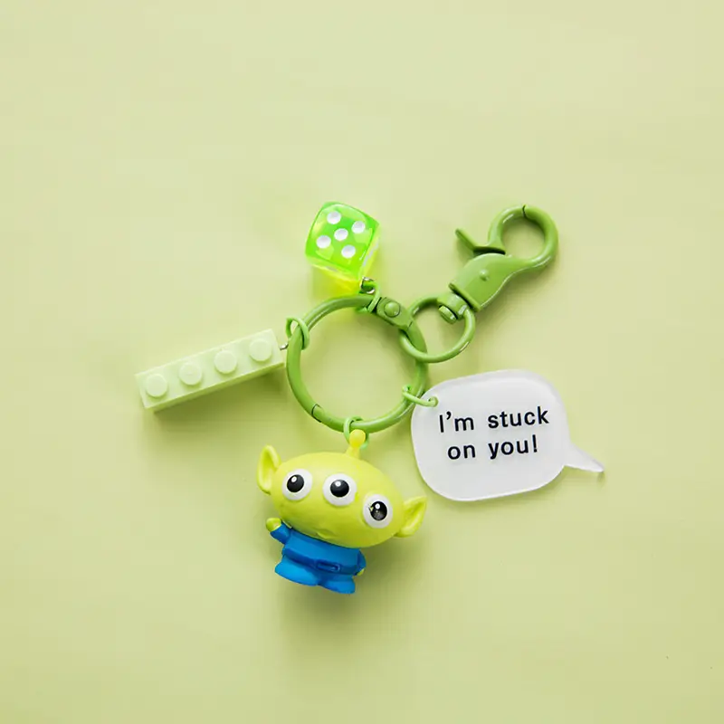 Toy Story Keychain Pendant Buzz Lightyear Woody Three-Eyed Alien Lotso Car Keychain Female Doll