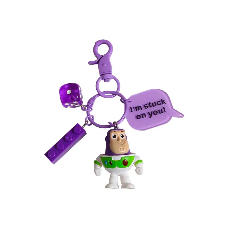 Toy Story Keychain Pendant Buzz Lightyear Woody Three-Eyed Alien Lotso Car Keychain Female Doll