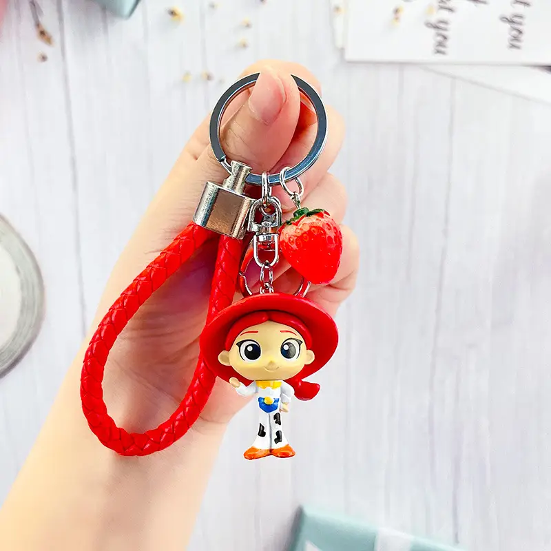 Toy Story Keychain Pendant Buzz Lightyear Woody Three-Eyed Alien Lotso Car Keychain Female Doll