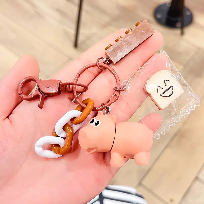 Toy Story Keychain Pendant Buzz Lightyear Woody Three-Eyed Alien Lotso Car Keychain Female Doll