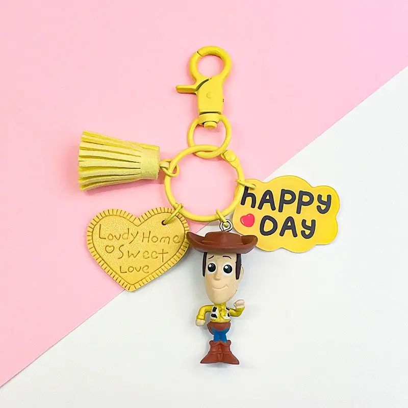 Toy Story Keychain Pendant Buzz Lightyear Woody Three-Eyed Alien Lotso Car Keychain Female Doll