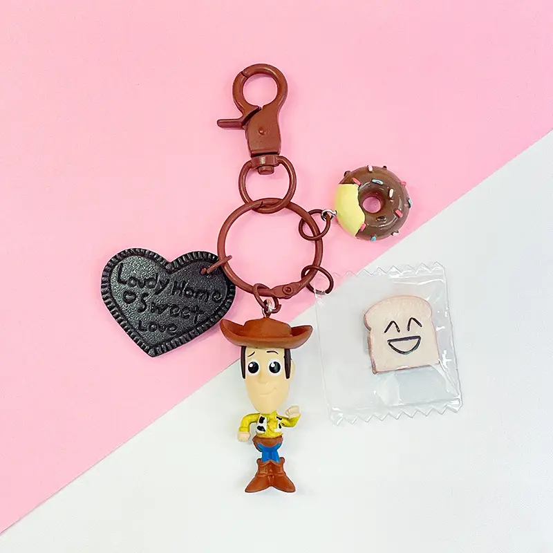 Toy Story Keychain Pendant Buzz Lightyear Woody Three-Eyed Alien Lotso Car Keychain Female Doll