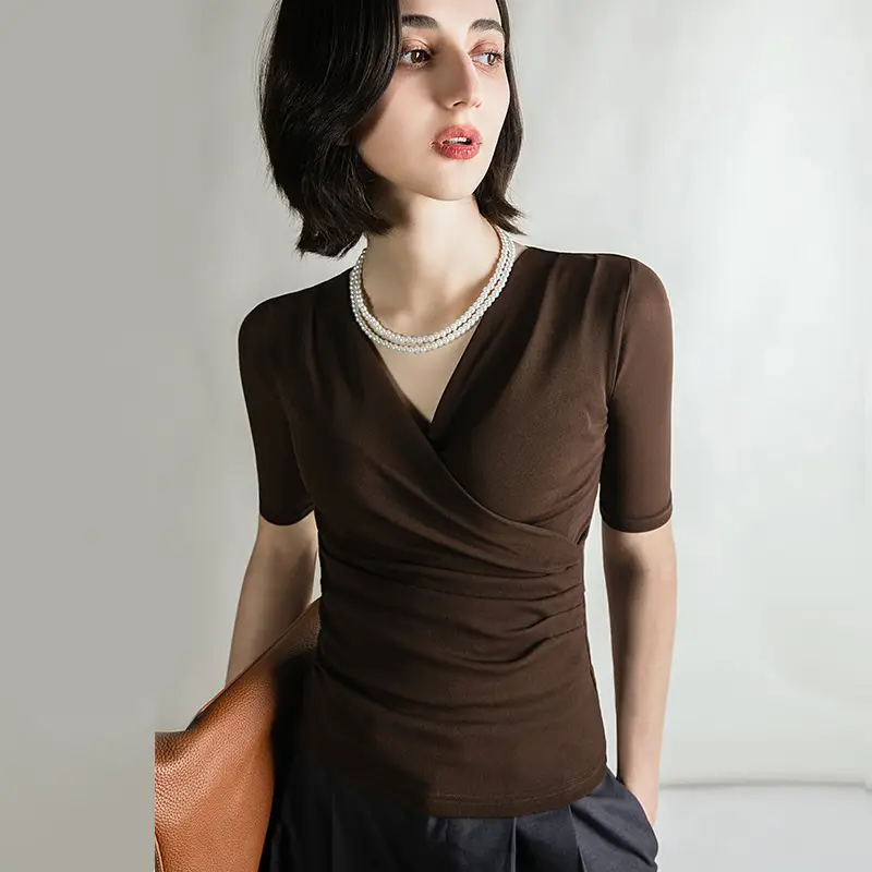 Brown Cross V Mesh Top Mid Sleeve Large - Image 11
