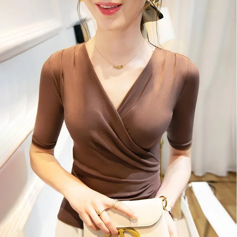Brown Cross V Mesh Top Mid Sleeve Large - Image 12