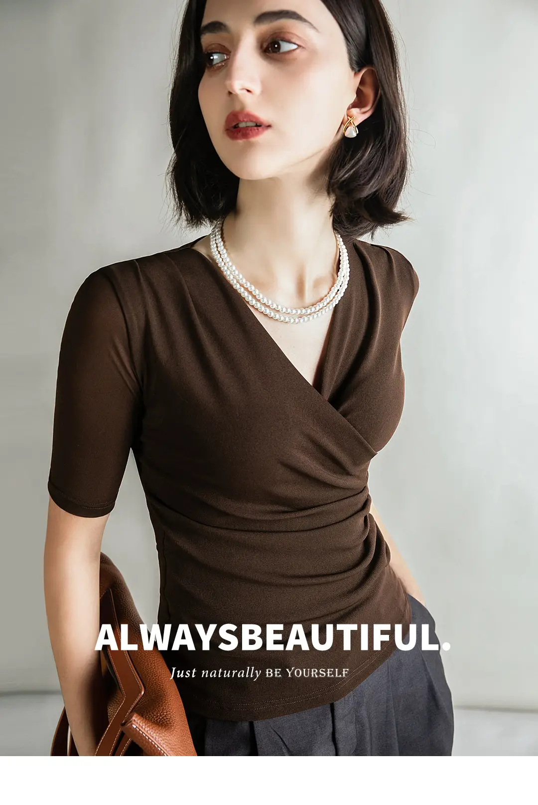 Brown Cross V Mesh Top Mid Sleeve Large — feature 1