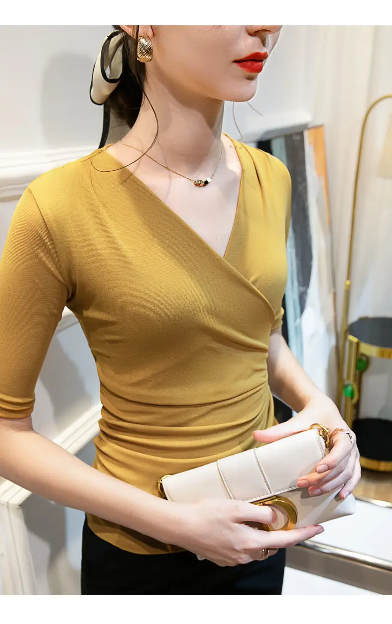 Brown Cross V Mesh Top Mid Sleeve Large — feature 16