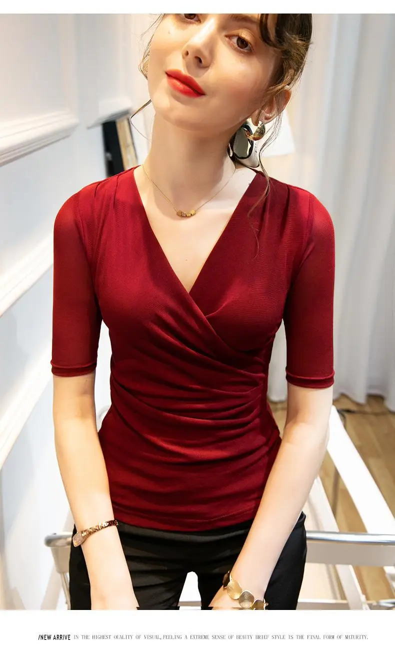 Brown Cross V Mesh Top Mid Sleeve Large — feature 25