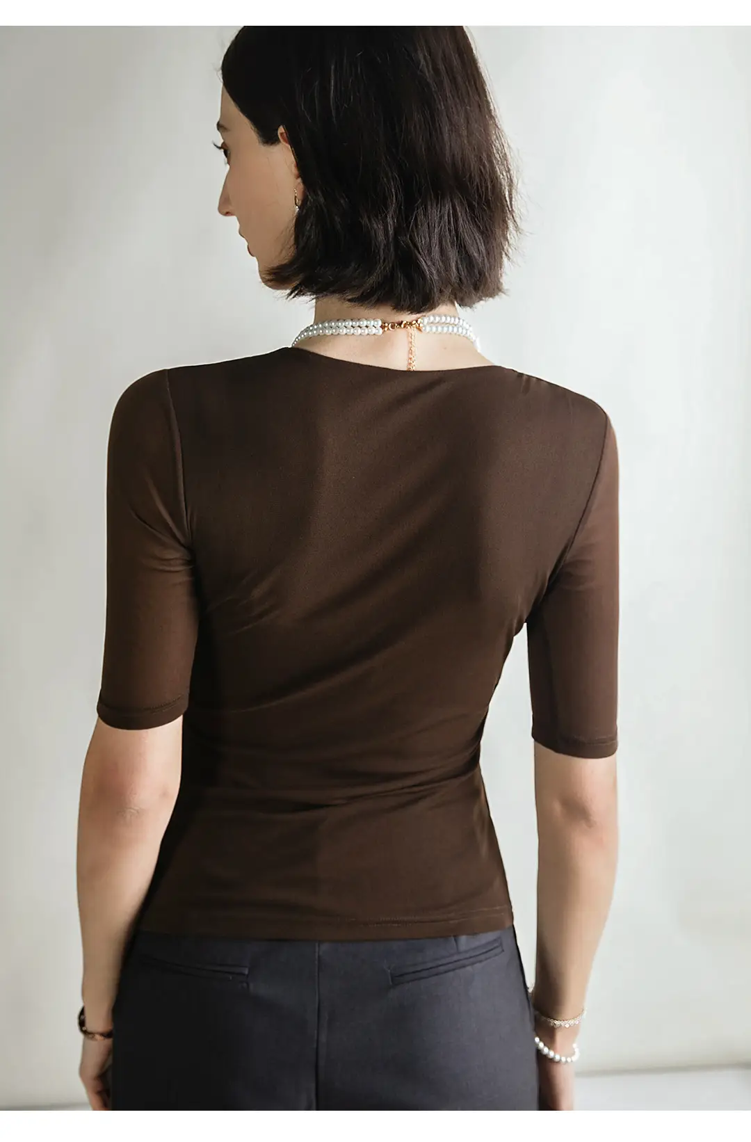 Brown Cross V Mesh Top Mid Sleeve Large — feature 9