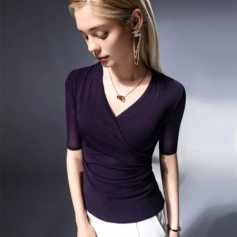 Brown Cross V Mesh Top Mid Sleeve Large - Image 8