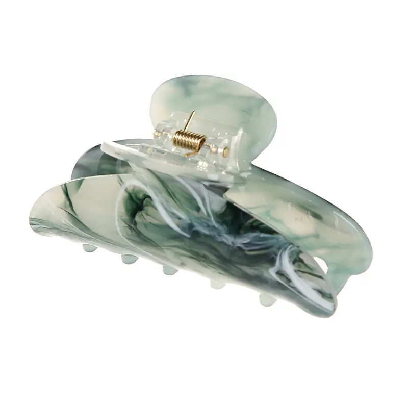 Plaid Acrylic Hair Clip for Women 8.5cm