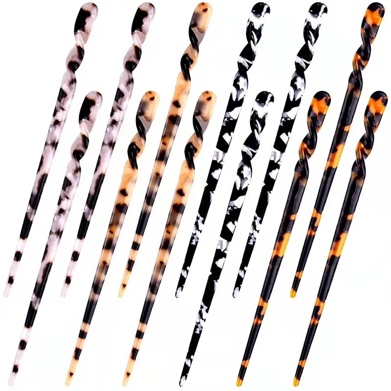 Plaid Acrylic Hair Clip for Women 8.5cm — feature 13