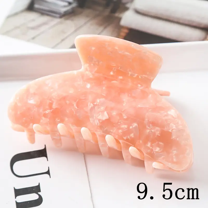 Plaid Acrylic Hair Clip for Women 8.5cm