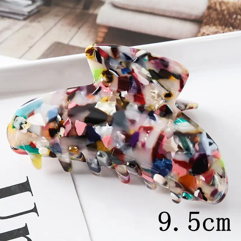 Plaid Acrylic Hair Clip for Women 8.5cm
