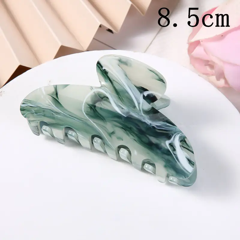 Plaid Acrylic Hair Clip for Women 8.5cm